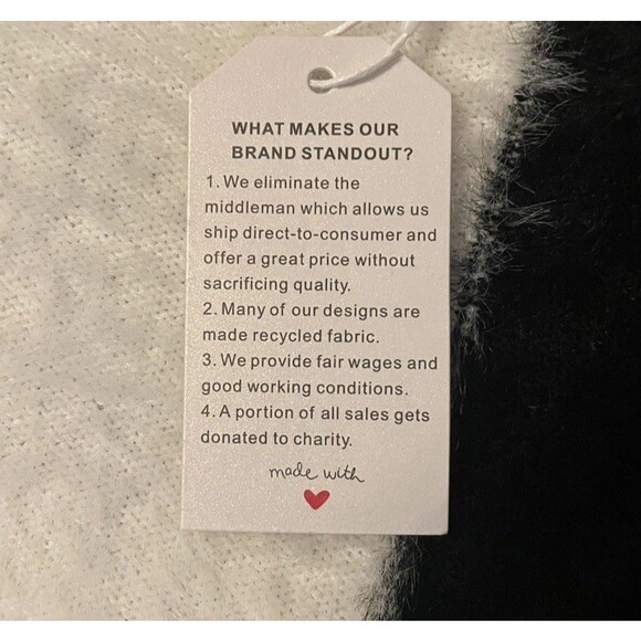 Black White Colorblock Fuzzy Cardigan Sweater Size XL Oversized Drop Shoulder - Picture 13 of 13